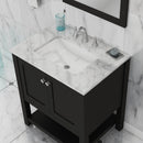 Alya Bath Wilmington 30" Vanity Espresso with Carrera Marble Top HE-102-30-E-CWMT