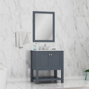 Alya Bath Wilmington 30" Vanity Gray with Carrera Marble Top HE-102-30-G-CWMT