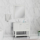 Alya Bath Wilmington 36" Vanity White with Carrera Marble Top HE-102-36-W-CWMT