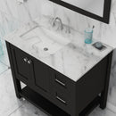 Alya Bath Wilmington 36" Vanity Espresso with Carrera Marble Top HE-102-36-E-CWMT