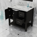 Alya Bath Wilmington 36" Vanity Espresso with Carrera Marble Top HE-102-36-E-CWMT