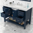 Alya Bath Wilmington 48" Vanity Blue with Carrera Marble Top HE-102-48-B-CWMT