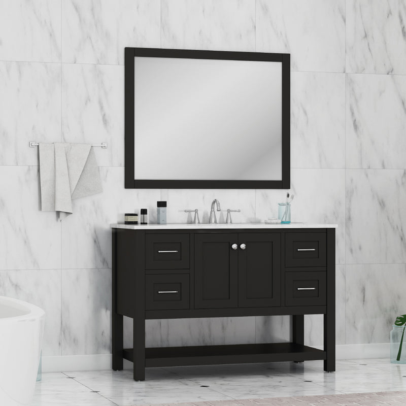 Alya Bath Wilmington 48" Vanity Espresso with Carrera Marble Top HE-102-48-E-CWMT