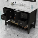 Alya Bath Wilmington 48" Vanity Espresso with Carrera Marble Top HE-102-48-E-CWMT