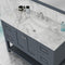 Alya Bath Wilmington 48" Vanity Gray with Carrera Marble Top HE-102-48-G-CWMT