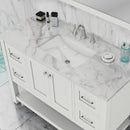 Alya Bath Wilmington 48" Vanity White with Carrera Marble Top HE-102-48-W-CWMT