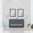 Alya Bath Wilmington 60" Double Vanity Gray with Carrera Marble Top HE-102-60D-G-CWMT