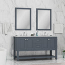 Alya Bath Wilmington 60" Double Vanity Gray with Carrera Marble Top HE-102-60D-G-CWMT