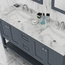 Alya Bath Wilmington 60" Double Vanity Gray with Carrera Marble Top HE-102-60D-G-CWMT