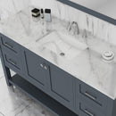 Alya Bath Wilmington 60" Single Vanity Gray with Carrera Marble Top HE-102-60S-G-CWMT