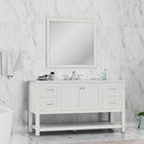 Alya Bath Wilmington 60" Single Vanity White with Carrera Marble Top HE-102-60S-W-CWMT