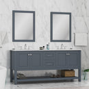 Alya Bath Wilmington 72" Double Vanity Gray with Carrera Marble Top HE-102-72D-G-CWMT