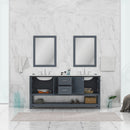 Alya Bath Wilmington 72" Double Vanity Gray with Carrera Marble Top HE-102-72D-G-CWMT