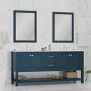 Alya Bath Wilmington 72" Double Vanity in Blue with Carrera Marble Top HE-102-72D-B-CWMT