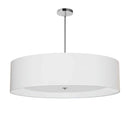 Dainolite 4 Light Polished Chrome Helena Pendant with White Shade and White Fabric Diffuser HEL-344P-PC-WH