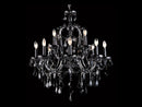 Avenue Lighting Onyx Ln. Collection Black 12 Light Crystal Chandelier Hanging Chandelier Black Crystal HF1039-BLK