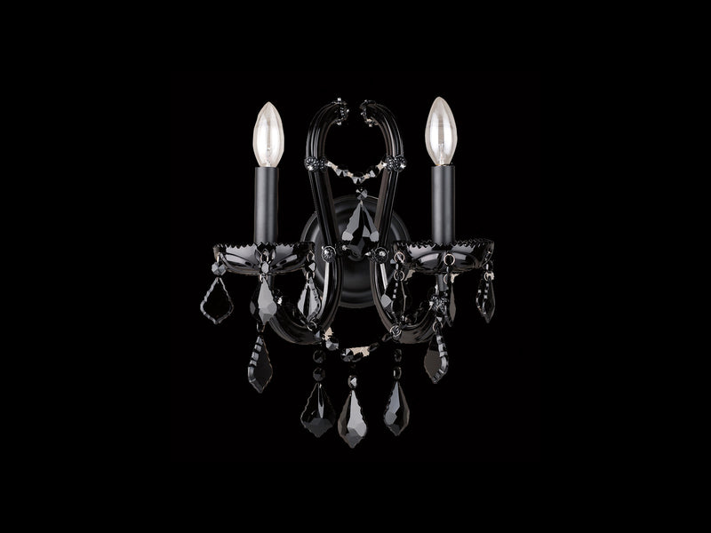 Avenue Lighting Onyx Lane. 2 Light Black Crystal Wall Sconce Wall Sconce Black Crystal HF1041-BLK