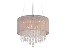 Avenue Lighting Beverly Dr. Collection Round Taupe Silk String Shade And Crystal Dual Mount Dual Mount/Flush & Hanging Taupe Silk String HF1500-TP