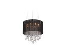 Avenue Lighting Beverly Dr. Collection Round Black Silk String Shade And Crystal Dual Mount Dual Mount/Flush & Hanging Black Silk String HF1501-BLK