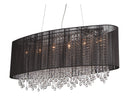 Avenue Lighting Beverly Dr. Collection Oval Black Silk String Shade And Crystal Dual Mount Dual Mount/Flush & Hanging Black Silk String HF1503-BLK