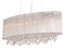 Avenue Lighting Beverly Dr. Collection Oval Silver Silk String Shade And Crystal Dual Mount Hanging Chandelier Silver Silk String HF1503-SLV