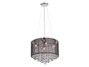 Avenue Lighting Riverside Dr. Collection Round Black Organza Silk Shade And Crystal Dual Mount Dual Mount/Flush & Hanging Black Organza Silk HF1504-BLK