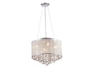 Avenue Lighting Riverside Dr. Collection Round Silver Organza Silk Shade And Crystal Dual Mount Dual Mount/Flush & Hanging Silver Organza Silk  HF1504-SLV