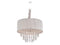 Avenue Lighting Vineland Ave. Collection Silver Lined Silk String Shade And Crystal Hanging Fixture Hanging Chandelier Silver Silk String HF1506-SLV