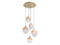 Avenue Lighting Sonoma Ave. Collection 5 Light Pendant Cluster Brushed Brass HF8145-BB-WH