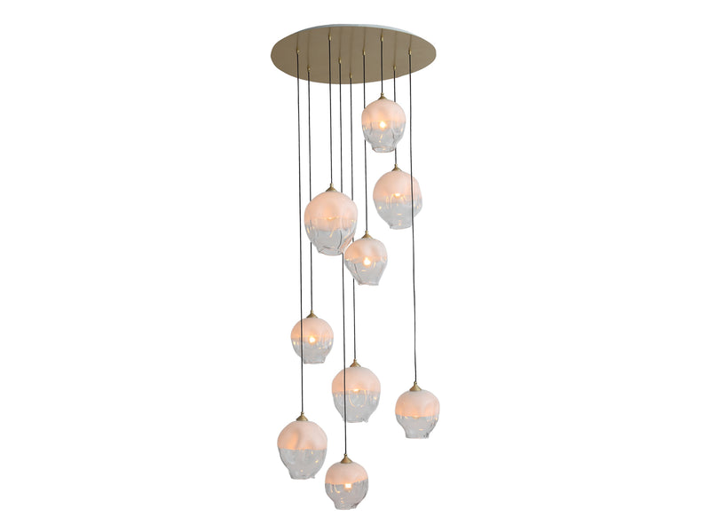 Avenue Lighting Sonoma Ave. Collection 9 Light Pendant Cluster Brushed Brass HF8149-BB-WH