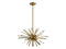 Avenue Lighting Palisades Ave. Collection Hanging Chandelier Antique Brass With Champagne Glass HF8201-AB