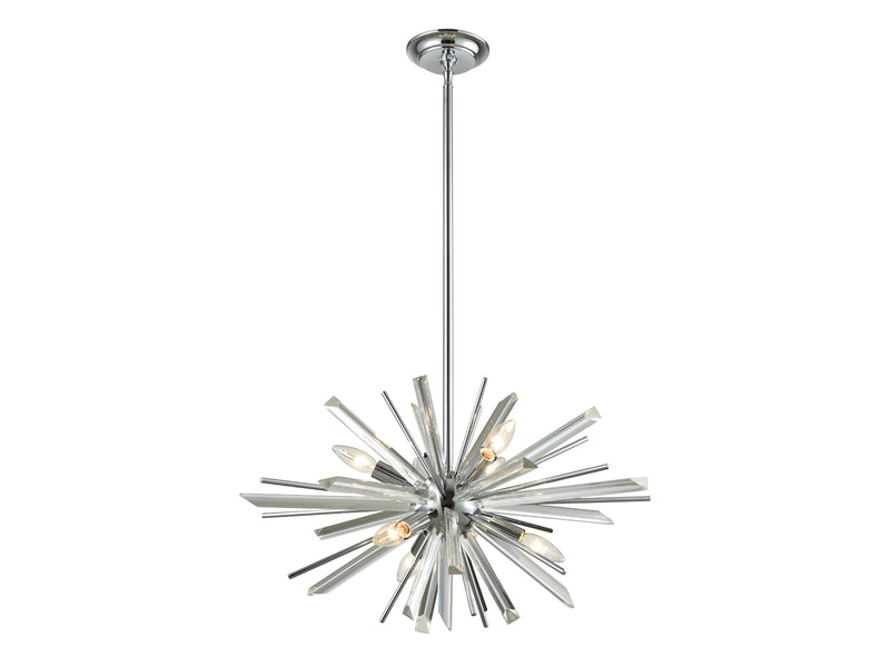 Avenue Lighting Palisades Ave. Collection Hanging Chandelier Chrome With Clear Glass HF8201-CH