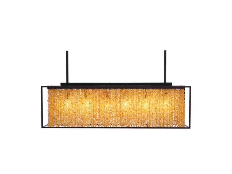 Avenue Lighting Soho Collection Hanging Chandelier Dark Bronze  Finish With Natural Citrine Nuggets  HF9000-DBZ