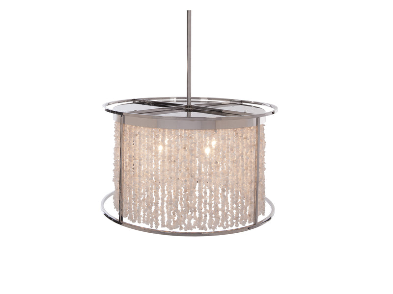 Avenue Lighting Soho Collection Hanging Chandelier Polished Nickel Silver Finish With Moon Rock Gem Nuggets  HF9003-SLV