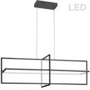 Dainolite 55W Horizontal Chandelier Matte Black with White Acrylic Diffuser HIL-4255LEDHC-MB