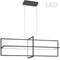 Dainolite 55W Horizontal Chandelier Matte Black with White Acrylic Diffuser HIL-4255LEDHC-MB