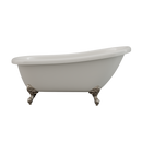 Cambridge Plumbing Acrylic Slipper Bathtub 61"x28" No Faucet Drillings and BN Feet