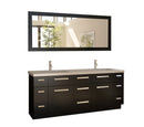 Design Element Moscony 72" Double Sink Vanity Set in Espresso and Matching Mirror in Espresso