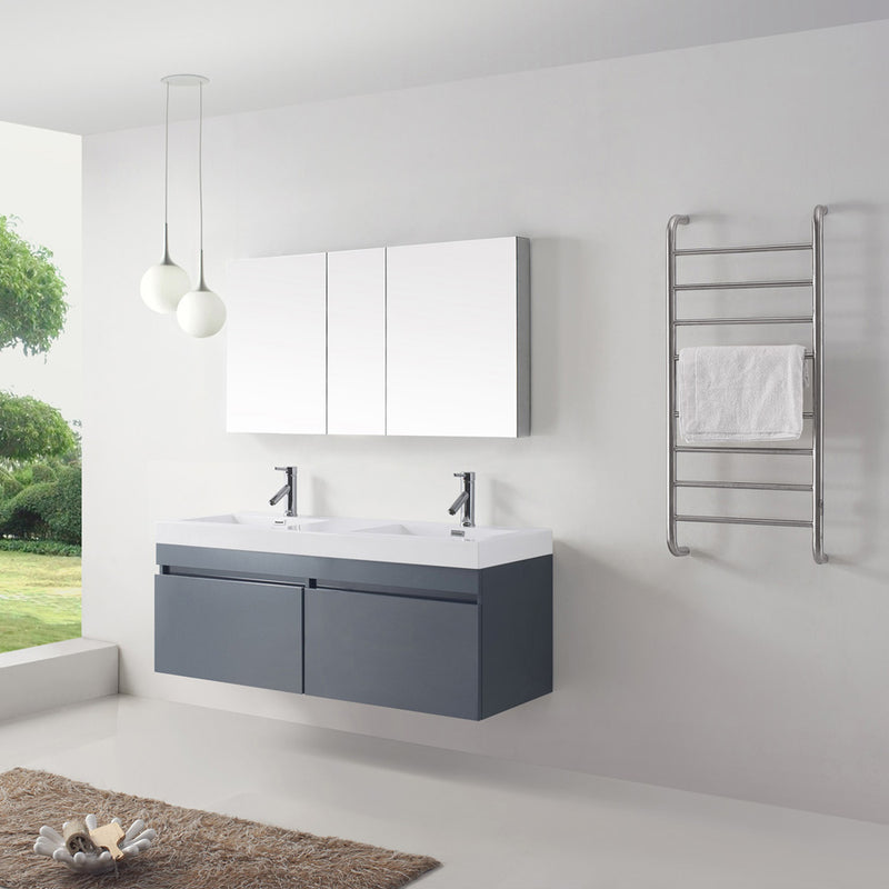 Modern Fittings Zuri 55" Double Bath Vanity Top and Integrated Square Sinks