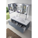 Modern Fittings Zuri 55" Double Bath Vanity Top and Integrated Square Sinks Faucets