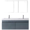 Modern Fittings Zuri 55" Double Bath Vanity Top and Integrated Square Sinks Faucets