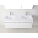 Modern Fittings Zuri 55" Double Bath Vanity Top and Integrated Square Sinks Faucets