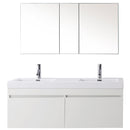 Modern Fittings Zuri 55" Double Bath Vanity Top and Integrated Square Sinks Faucets