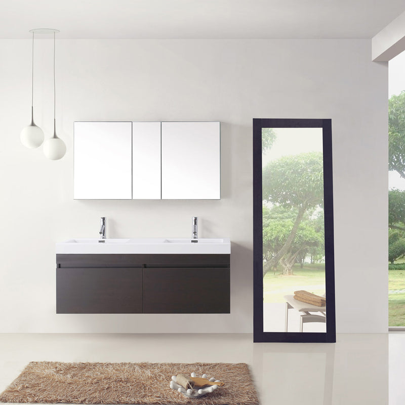 Modern Fittings Zuri 55" Double Bath Vanity Top and Integrated Square Sinks