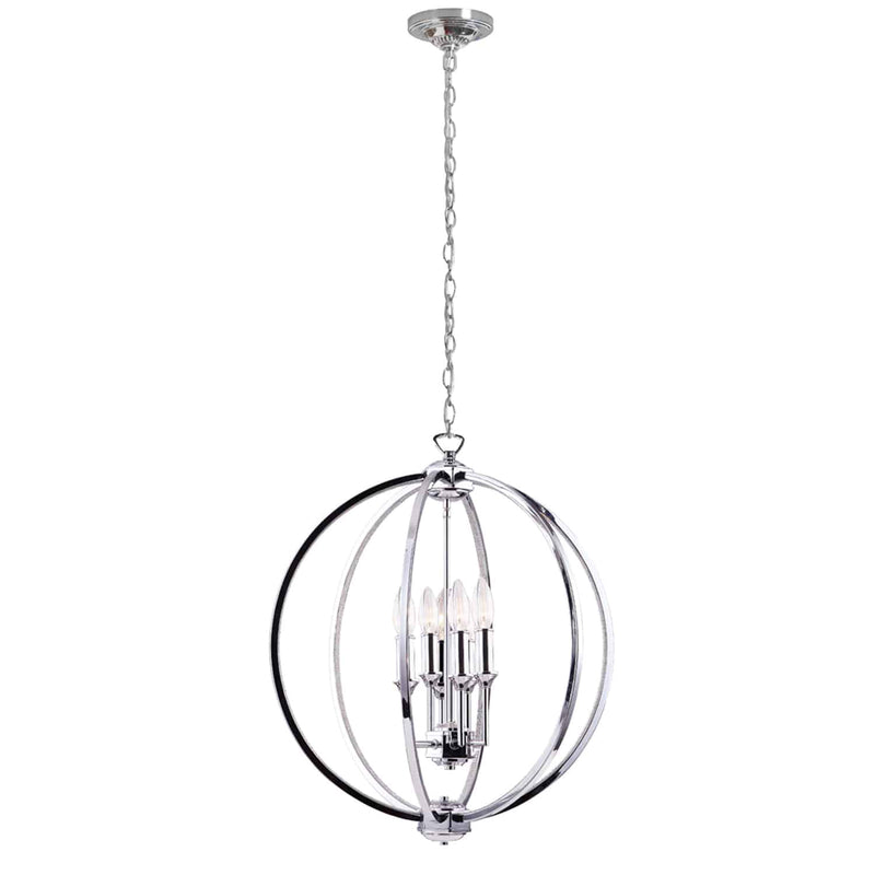 Dainolite 6 Light Chandelier Polished Chrome with Jewelled Accents KAR-206C-PC