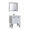 KubeBath Bosco 30" Modern Bathroom Vanity with Quartz Countertop and Matching Mirror KB30GW