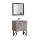 KubeBath Bosco 30" Modern Bathroom Vanity with Quartz Countertop and Matching Mirror KB30NW