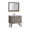 KubeBath Bosco 36" Modern Bathroom Vanity with Quartz Countertop and Matching Mirror KB36NW