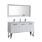 KubeBath Bosco 60" Double Sink Modern Bathroom Vanity with Quartz Countertop and Matching Mirror KB60DGW