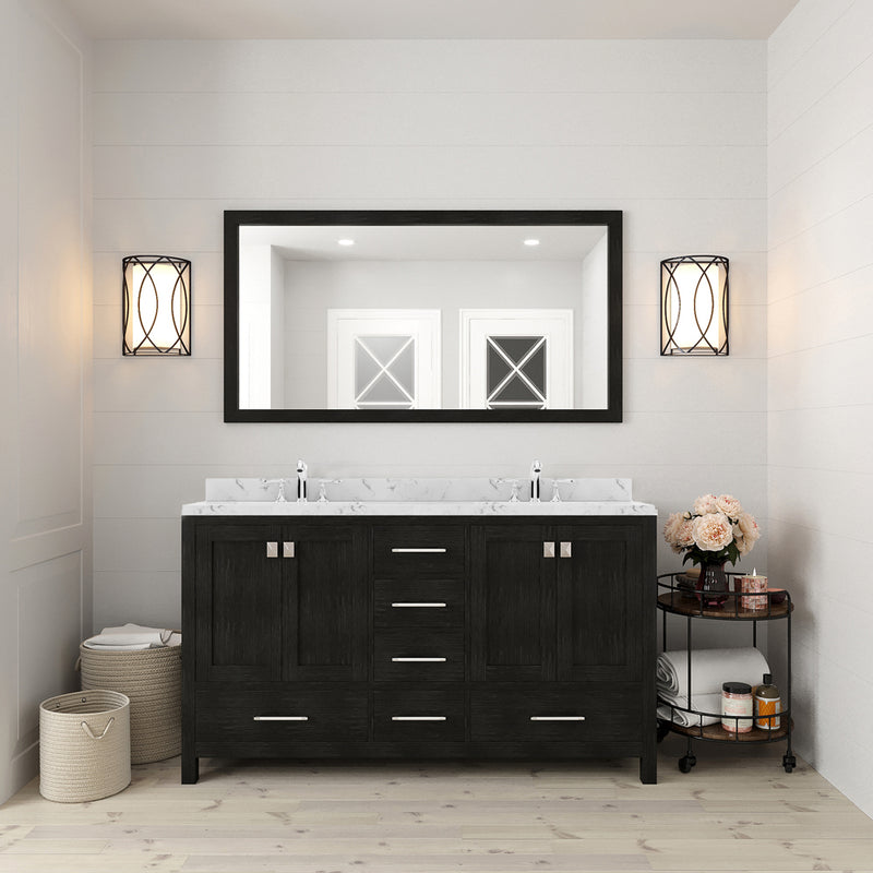 Modern Fittings Caroline Premium 60" Double Bath Vanity with Cultured Marble Quartz Top and Round Sinks